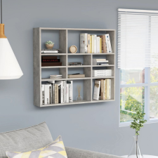 vidaXL betonszürke forgácslap fali polc 90 x 16 x 78 cm bútor