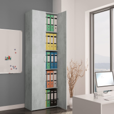 vidaXL betonszürke forgácslap irodai szekrény 60 x 32 x 190 cm irattároló szekrény