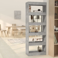 vidaXL Betonszürke forgácslap könyvszekrény/térelválasztó 60x30x166 cm bútor