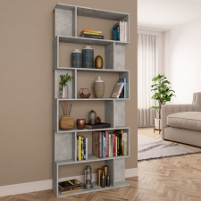 vidaXL Betonszürke forgácslap könyvszekrény/térelválasztó 80x24x192 cm bútor