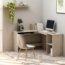 vidaXL Betonszürke forgácslap L-alakú sarok-íróasztal 120x140x75 cm íróasztal