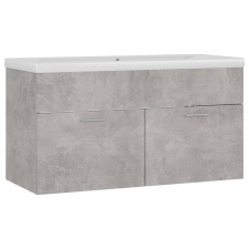 vidaXL betonszürke forgácslap mosdószekrény beépített mosdókagylóval (3070842) fürdőszoba bútor