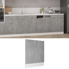 vidaXL betonszürke forgácslap mosogatógép-panel 59,5 x 3 x 67 cm beépíthető gépek kiegészítői
