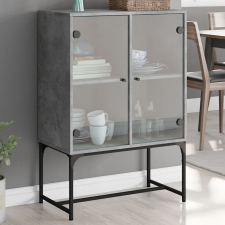 vidaXL betonszürke kisszekrény üvegajtókkal 69x37x100 cm bútor