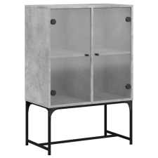 vidaXL betonszürke kisszekrény üvegajtókkal 69x37x100 cm (836549) bútor