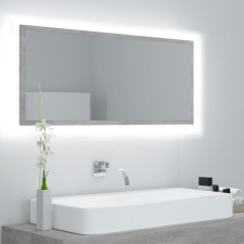 vidaXL betonszürke LED-es forgácslap fürdőszobai tükör 100x8,5x37 cm fürdőszoba kiegészítő