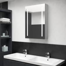 vidaXL betonszürke LED-es tükrös fürdőszobaszekrény 50 x 13 x 70 cm fürdőszoba bútor