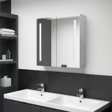 vidaXL betonszürke LED-es tükrös fürdőszobaszekrény 62 x 14 x 60 cm fürdőszoba bútor
