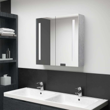 vidaXL betonszürke LED-es tükrös fürdőszobaszekrény 62 x 14 x 60 cm fürdőszoba bútor