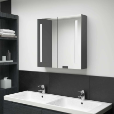 vidaXL betonszürke LED-es tükrös fürdőszobaszekrény 62 x 14 x 60 cm fürdőszoba bútor