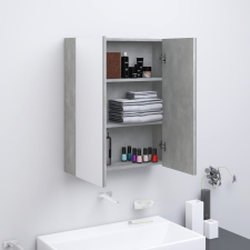 vidaXL betonszürke MDF tükrös fürdőszobaszekrény 60 x 15 x 75 cm fürdőszoba bútor