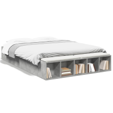 vidaXL betonszürke szerelt fa ágykeret 160 x 200 cm ágy és ágykellék