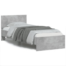 vidaXL betonszürke szerelt fa ágykeret fejtámlával 90 x 190 cm ágy és ágykellék