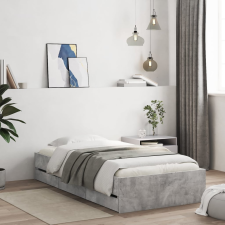 vidaXL betonszürke szerelt fa ágykeret fiókokkal 75 x 190 cm ágy és ágykellék