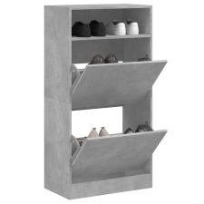 vidaXL Betonszürke szerelt fa cipőszekrény 60x34x116 cm bútor