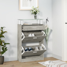 vidaXL betonszürke szerelt fa cipőszekrény 63x24x104 cm bútor