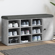 vidaXL betonszürke szerelt fa cipőtároló pad 102 x 32 x 50 cm bútor