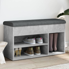 vidaXL Betonszürke szerelt fa cipőtároló pad 82 x 32 x 45,5 cm bútor