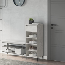 vidaXL betonszürke szerelt fa cipőtartó 40x36x105 cm bútor