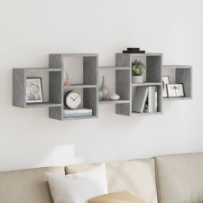vidaXL betonszürke szerelt fa fali polc 129 x 18 x 42 cm bútor