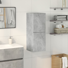 vidaXL betonszürke szerelt fa függő fürdőszobaszekrény 30 x 30 x 80 cm (856217) fürdőszoba bútor