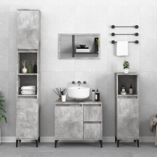 vidaXL betonszürke szerelt fa fürdőszobaszekrény 30 x 30 x 100 cm fürdőszoba bútor