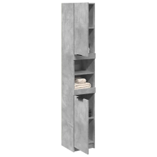 vidaXL betonszürke szerelt fa fürdőszobaszekrény 32x34x188,5 cm fürdőszoba bútor