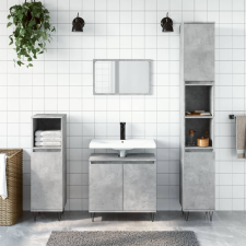 vidaXL betonszürke szerelt fa fürdőszobaszekrény 58x33x60 cm fürdőszoba bútor