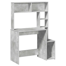 vidaXL betonszürke szerelt fa íróasztal polcokkal 100x45x140 cm (860439) íróasztal