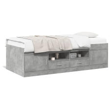vidaXL betonszürke szerelt fa kanapéágy fiókokkal 90 x 190 cm ágy és ágykellék