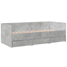 vidaXL betonszürke szerelt fa kanapéágy fiókokkal 90 x 200 cm ágy és ágykellék