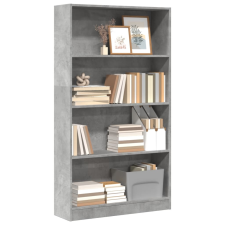 vidaXL betonszürke szerelt fa könyvespolc 80 x 24 x 143 cm bútor