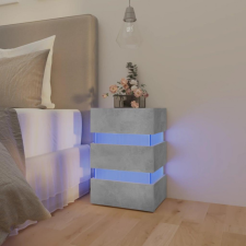 vidaXL betonszürke szerelt fa LED-es éjjeliszekrény 45 x 35 x 67 cm bútor