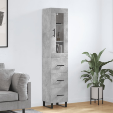 vidaXL betonszürke szerelt fa magasszekrény 34,5x34x180 cm bútor