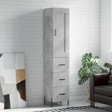 vidaXL betonszürke szerelt fa magasszekrény 34,5x34x180 cm bútor