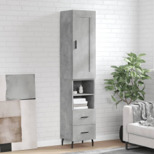 vidaXL betonszürke szerelt fa magasszekrény 34,5x34x180 cm bútor