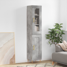 vidaXL betonszürke szerelt fa magasszekrény 34,5x34x180 cm bútor