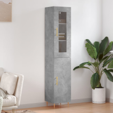 vidaXL betonszürke szerelt fa magasszekrény 34,5x34x180 cm bútor