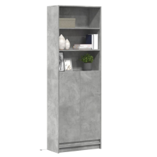 vidaXL betonszürke szerelt fa magasszekrény LED-ekkel 69x32,5x200 cm bútor