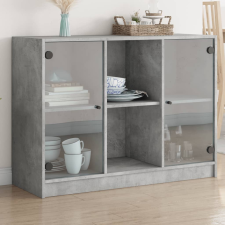 vidaXL betonszürke szerelt fa tálalószekrény 102x37x75,5 cm bútor