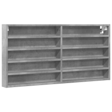 vidaXL betonszürke szerelt fa vitrinszekrény 100 x 8,5 x 50 cm bútor