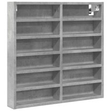 vidaXL betonszürke szerelt fa vitrinszekrény 60 x 8,5 x 58 cm (847964) bútor
