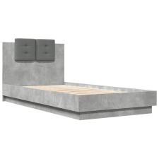 vidaXL betonszürke szövet ágykeret fejtámlával 75 x 190 cm (3209978) ágy és ágykellék