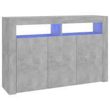 vidaXL betonszürke tálalószekrény LED-világítással 115,5 x 30 x 75 cm (804341) bútor