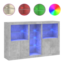 vidaXL betonszürke tálalószekrény LED-világítással 162 x 37 x 100 cm (3209173) bútor