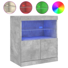 vidaXL betonszürke tálalószekrény LED-világítással 60 x 37 x 67 cm (836654) bútor