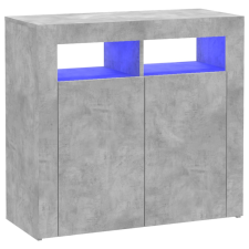 vidaXL betonszürke tálalószekrény LED-világítással 80 x 35 x 75 cm (804332) bútor