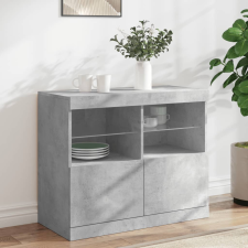 vidaXL betonszürke tálalószekrény LED-világítással 81 x 37 x 67 cm bútor