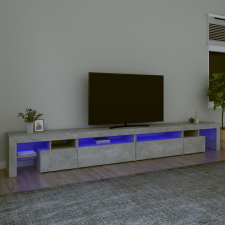 vidaXL betonszürke TV-szekrény LED-lámpákkal 290x36,5x40 cm bútor