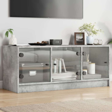 vidaXL betonszürke TV-szekrény üvegajtókkal 102 x 37 x 42 cm bútor